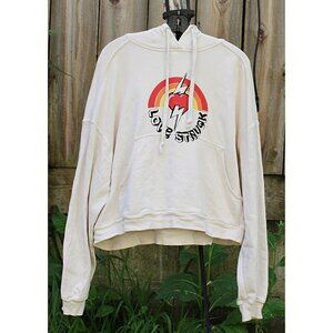 Re/Done - Love Struck Hoodie in Ivory, Medium - some flaws, READ